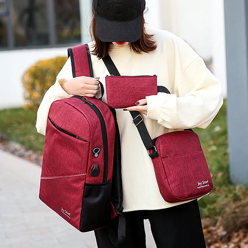 3 шт./комплект мужской рюкзак с USB-портом для зарядки | Багаж и сумки