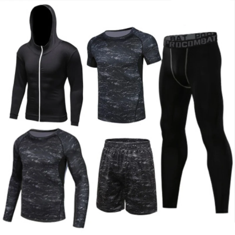 

New Men's Tracksuit Gym Fitness Compression Sports Suit Clothes Running Jogging Sport Wear Exercise Workout Tights Breathable