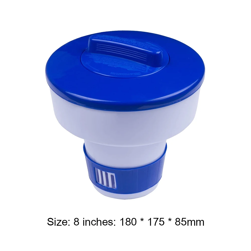 

Auto Chlorine Pill Disinfecting Box Tablet Dispenser Swimming 8 inches Spa Pool Floating Portable Outdoor Elements