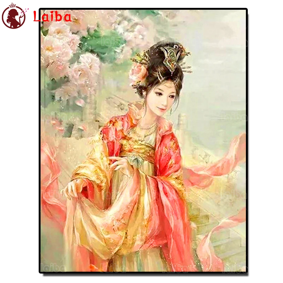 Pintura de diamantes redondos y cuadrados, bordado de diamantes de belleza clásica china, cantante japonés, decoración de punto de cruz de geisha