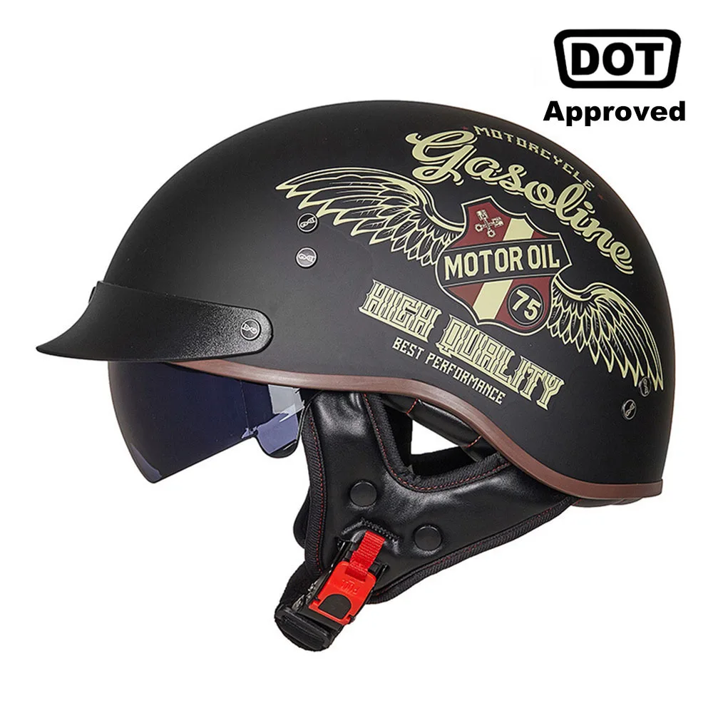 

Винтажный мотоциклетный шлем GXT в стиле ретро, мотоциклетный шлем с открытым лицом для скутера, мотоциклетного гоночного шлема с сертификац...
