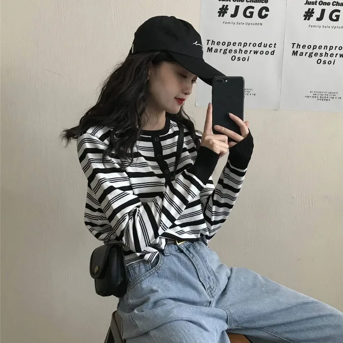 

Women's clothes spring and autumn fashion Korean style knitted T-shirt tops