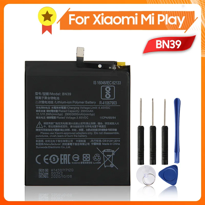 

BN39 Phone Battery for Xiaomi Mi Play 3000mAh Replacement Battery + Tool