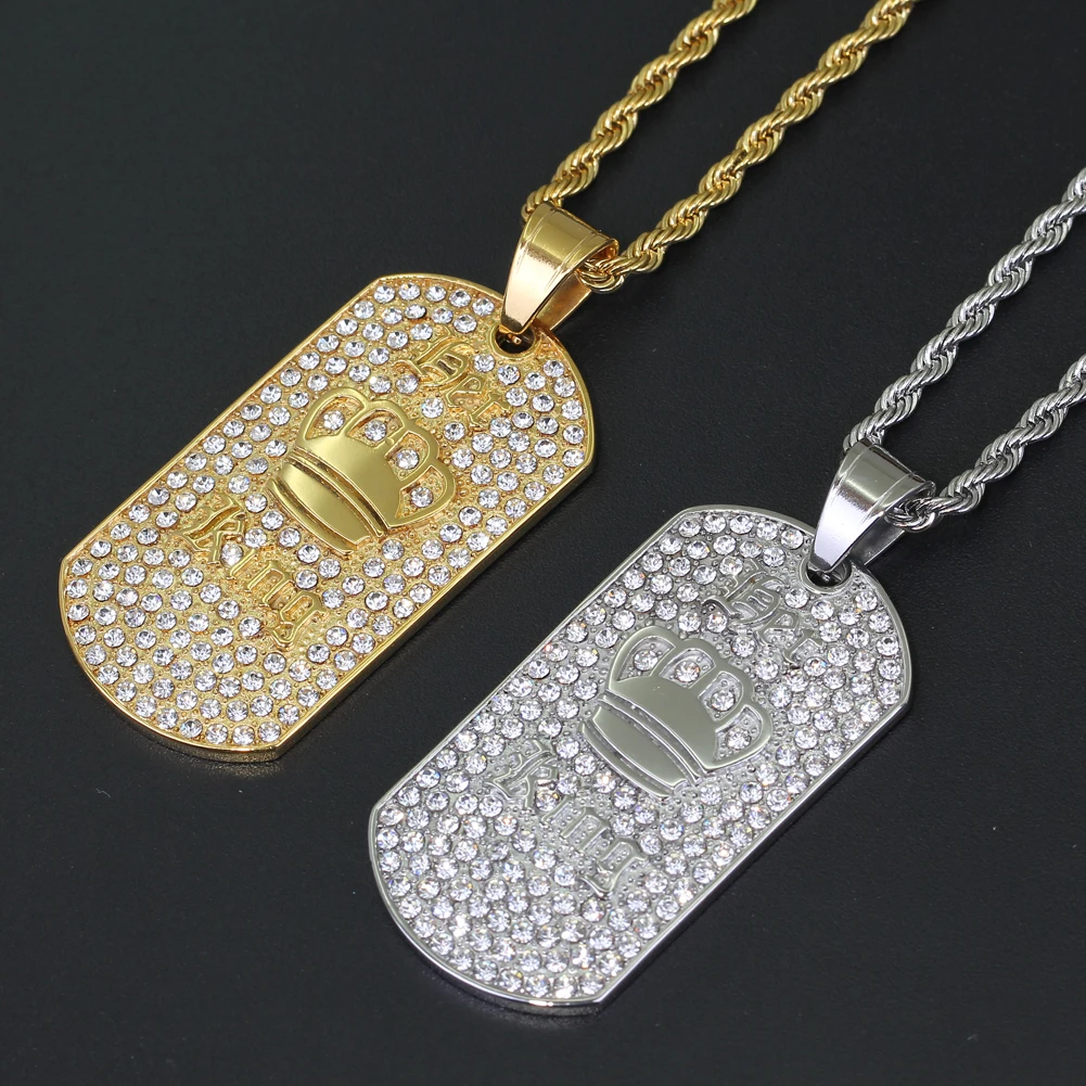 Подвески из нержавеющей стали с кристаллами для мужчин и женщин ожерелье в стиле