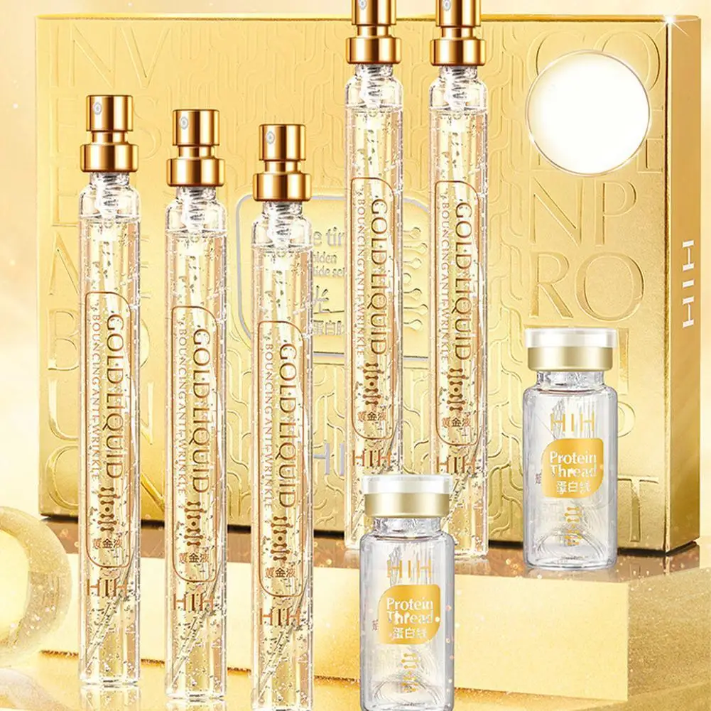 

Golden Protein Peptide Lifts Tightens Wrinkles Fine Protein Gold Line Control Fine Oil Essence Moisturizing Lines Face Line