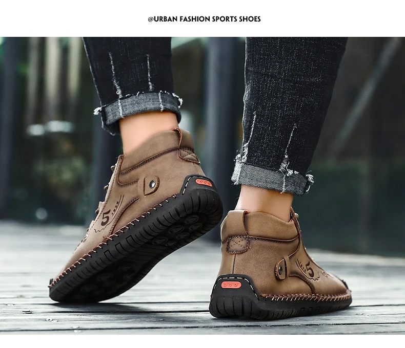 Plus Size Winter Men Shoes Casual Split Leather Shoes Men Loafers Super Comfort Snow Shoes Men Flats Hot Sale Moccasins Shoes