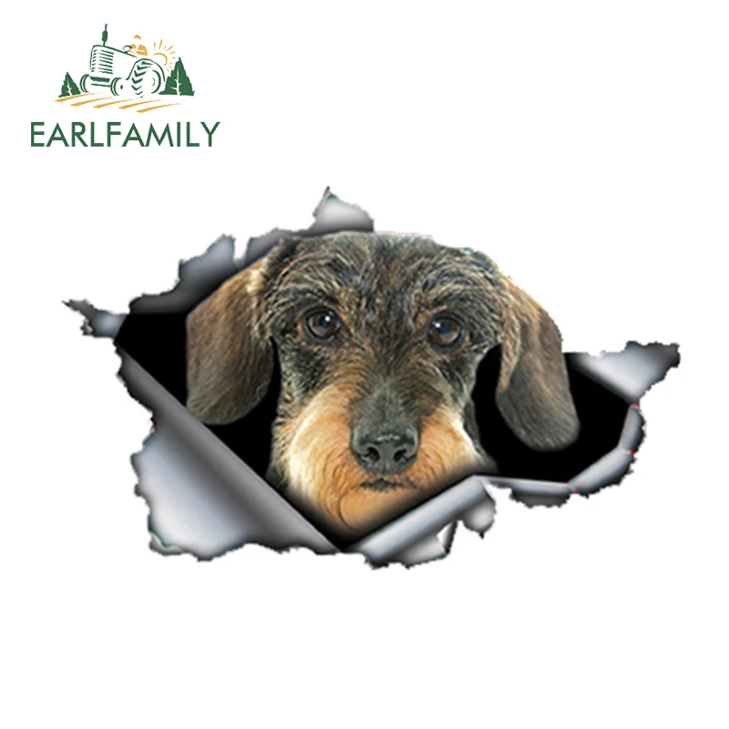 EARLFAMILY 13 см х 8 проволочная такса Автомобильная наклейка рваная металлическая