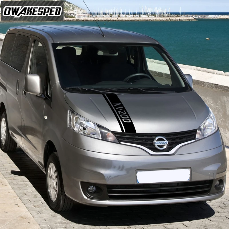 

For Nissan NV200 Bonnet Sport Stripes Racing Styling Auto Body DIY Vinyl Decals Car Hood Engine Cover Decor Stickers