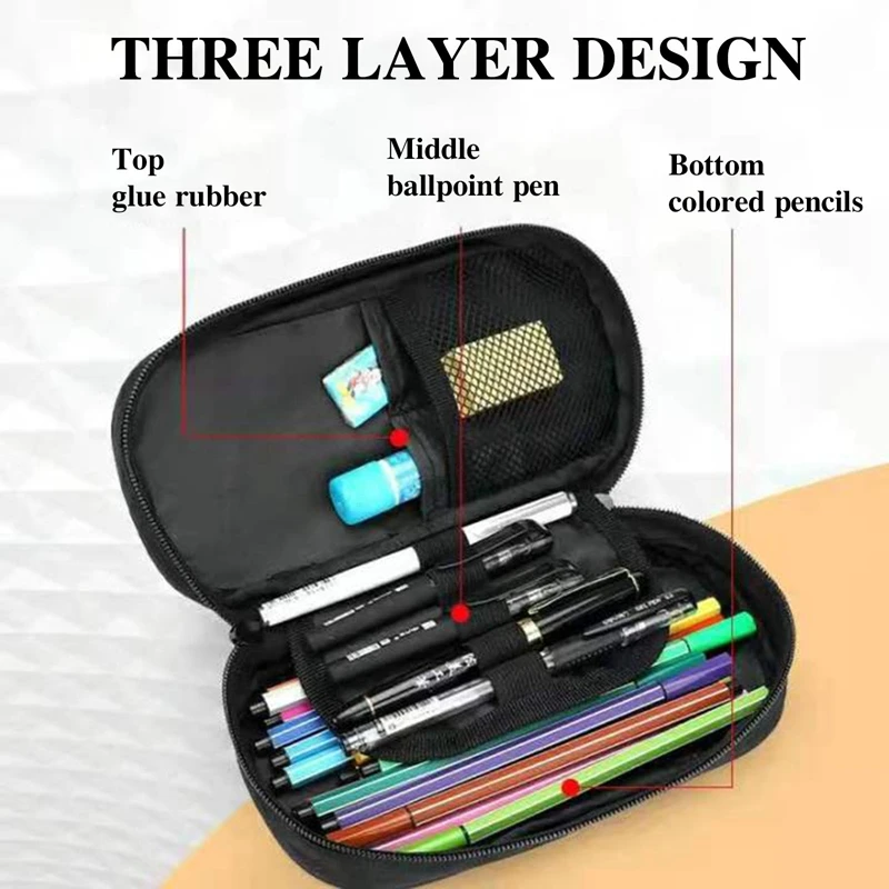 

ONE PIECE Pencilcase Student Cartoon Anime Stationery Bag Luffy Chopper Zoro One Piece Pen Storage Bag Office School Pen Box