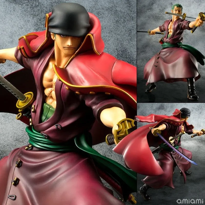 

One Piece Anime POP New Theater Version Red Battle Suit Roronoa Zoro Color Box Classic Model Toy Action Figure Children's Gifts