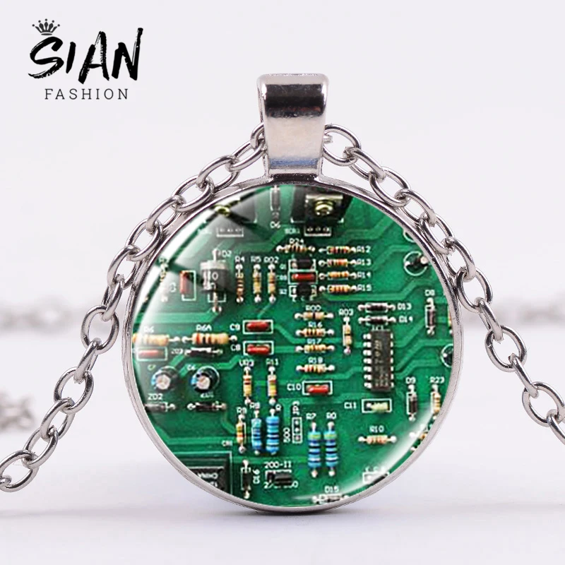 Азиатских монтажная плата кулон ожерелье Geek электронная печатная бортовой
