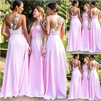 bridesmaid dress a line 3d floral appliques ball gown dresses chiffon evening one shoulder sleeveless prom party robes de soir%c3%a9