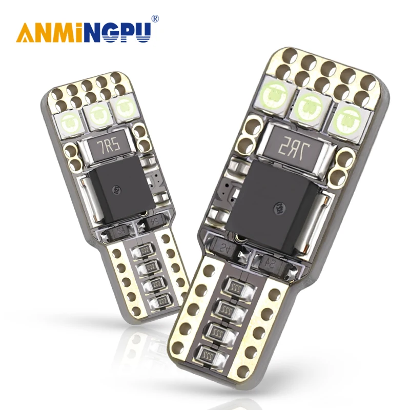 ANMINGPU 2x сигнальная лампа T10 W5W Светодиодная 3030SMD Canbus 168 194 501 для автомобильных