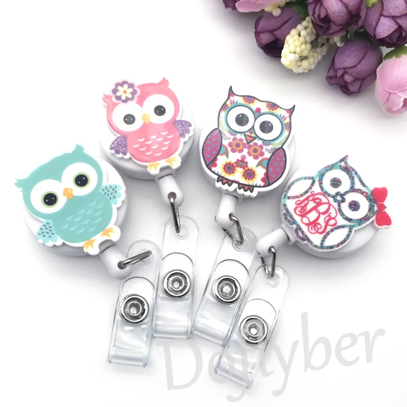 Милая сова выдвижной пластиковый держатель для бейджей студентов медсестер