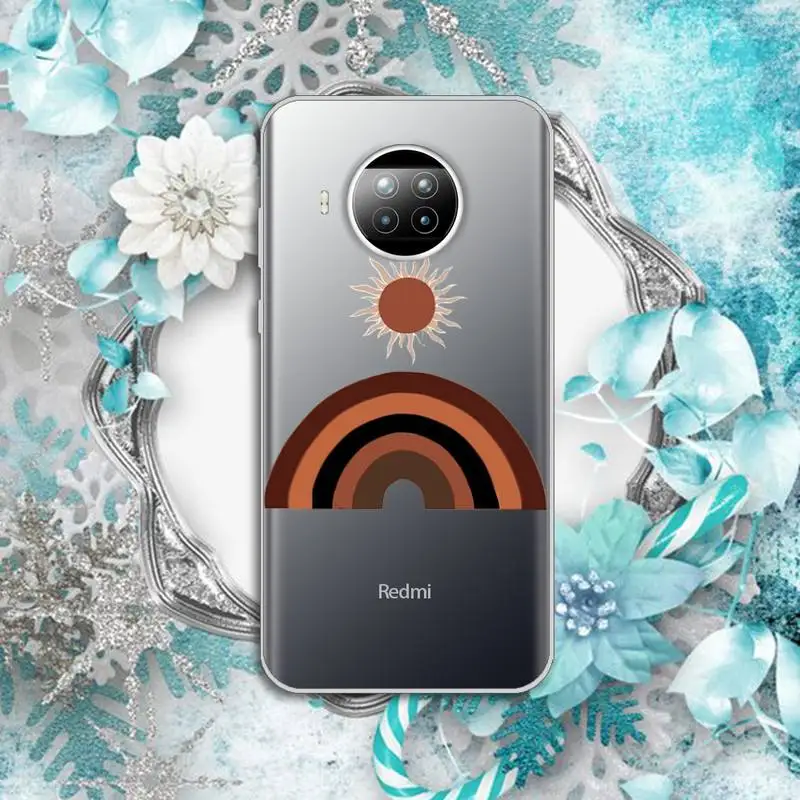 

Golden sun glitter pattern Phone Case Transparent for Xiaomi Redmi note 10 t 8 9 pro lite 11