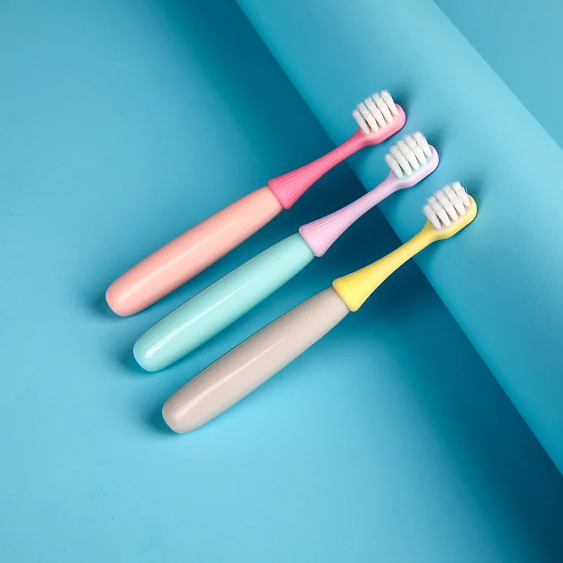 Juego de cepillos de dientes de silicona para beb&eacute;, cerdas suaves, bonitos, para entrenamiento Dental, 3 unids/set-3