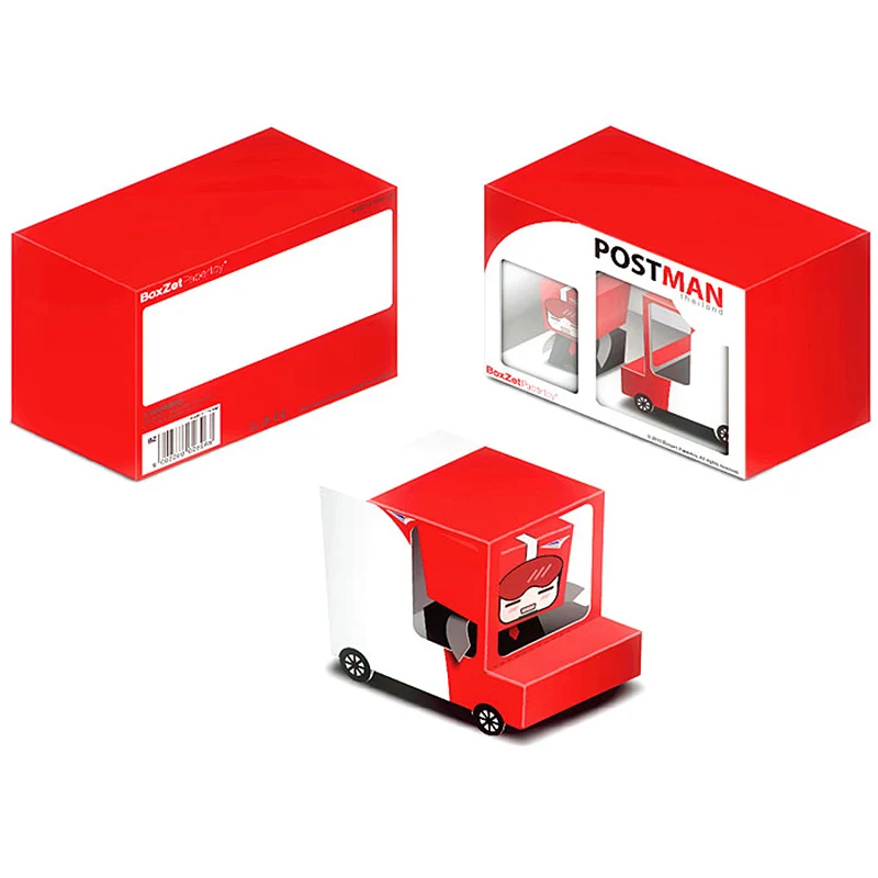 Почтальон курьер Ван автомобиля коробка Cubee украшения Складной Милый 3D Бумага