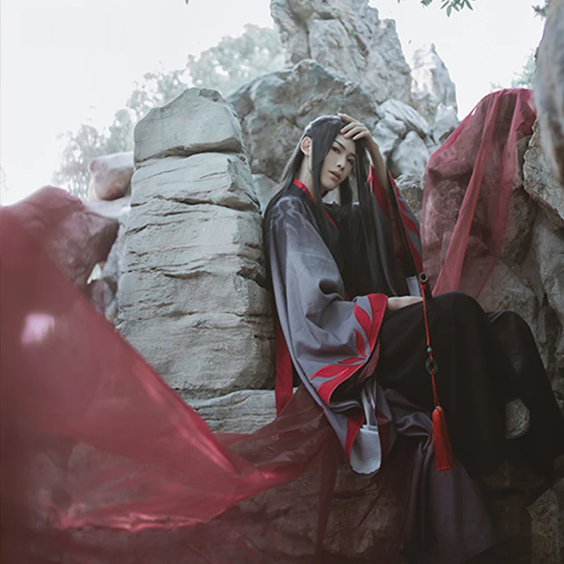 Мужской и Женский костюм Hanfu Mo Dao Zu Shi Косплей Wei Wuxian одежда Weiying Yiling Ancor Lan Wang Ji
