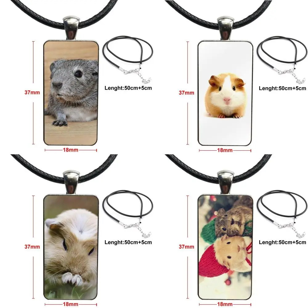 Простой стиль милая морская свинка для женщин и девочек стеклянный кулон