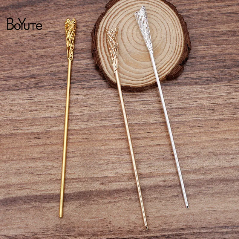 

BoYuTe (10 шт./лот) филигранные шапочки для сварки 120*2,5 мм железная металлическая палочка для волос «сделай сам» Аксессуары для волос материалы