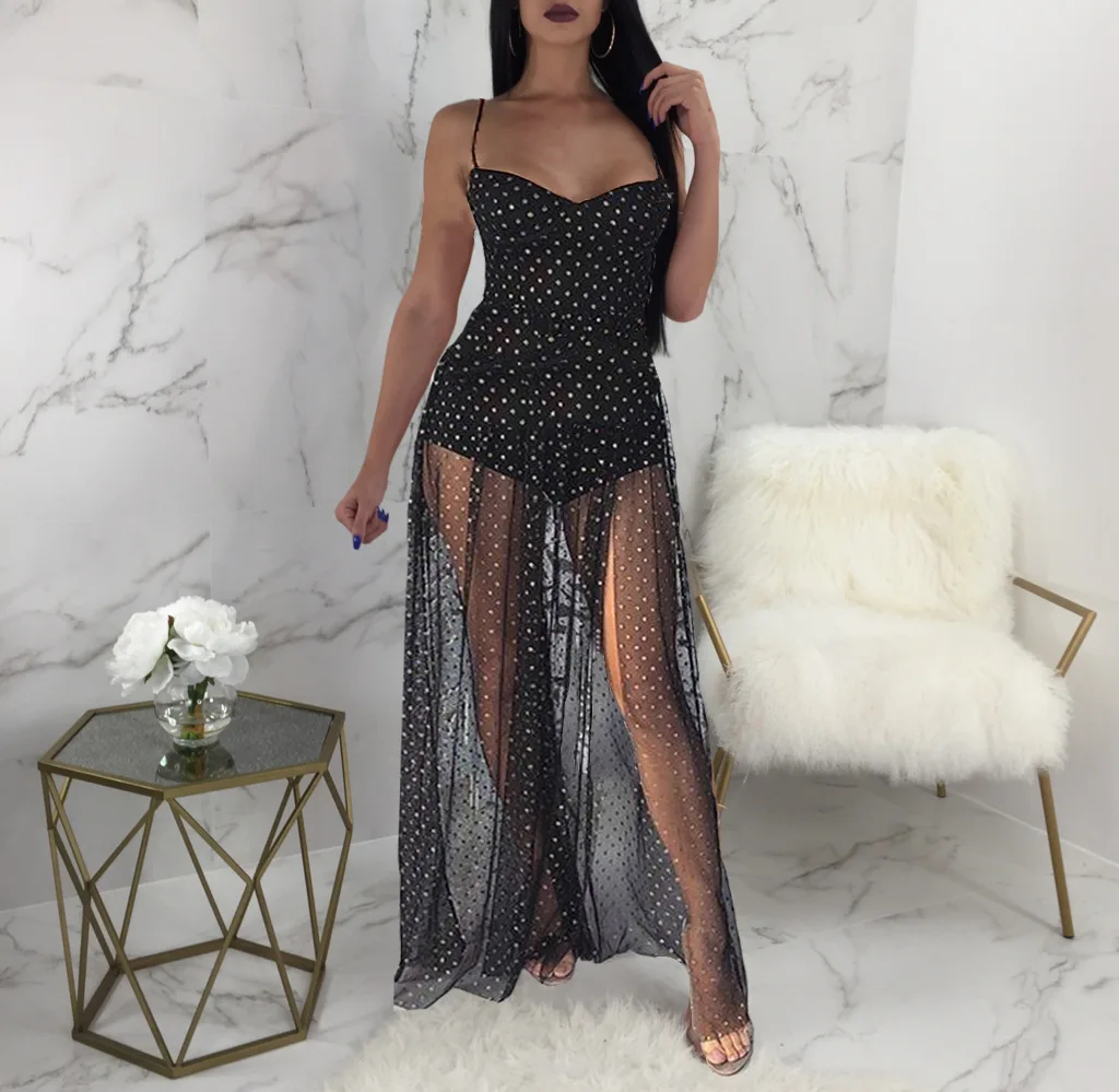 Женское кружевное тонкое весеннее летнее сексуальное платье с тонкими лямками и