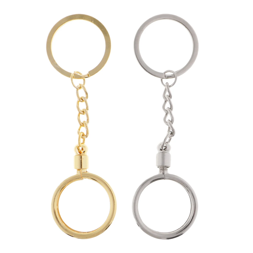 

Metal Key Chain Souvenir Bitcoin Commemorative Coin Keyring Pendant 25mm, Silver & Golden, Metal Material
