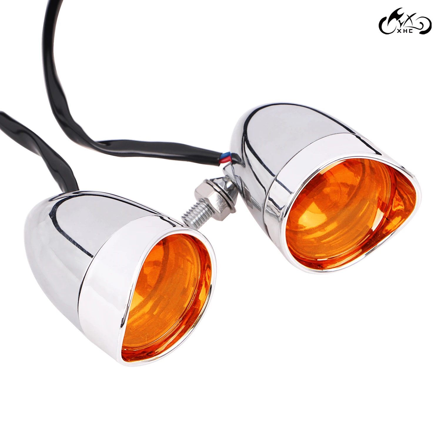 Хромированный мотоциклетный передний козырек пуленепробиваемый Янтарный