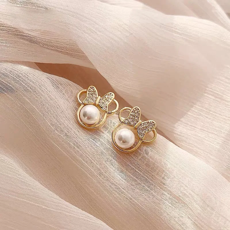 Серьги-гвоздики с милым бантом модные серьги бисером романтичные мультяшным