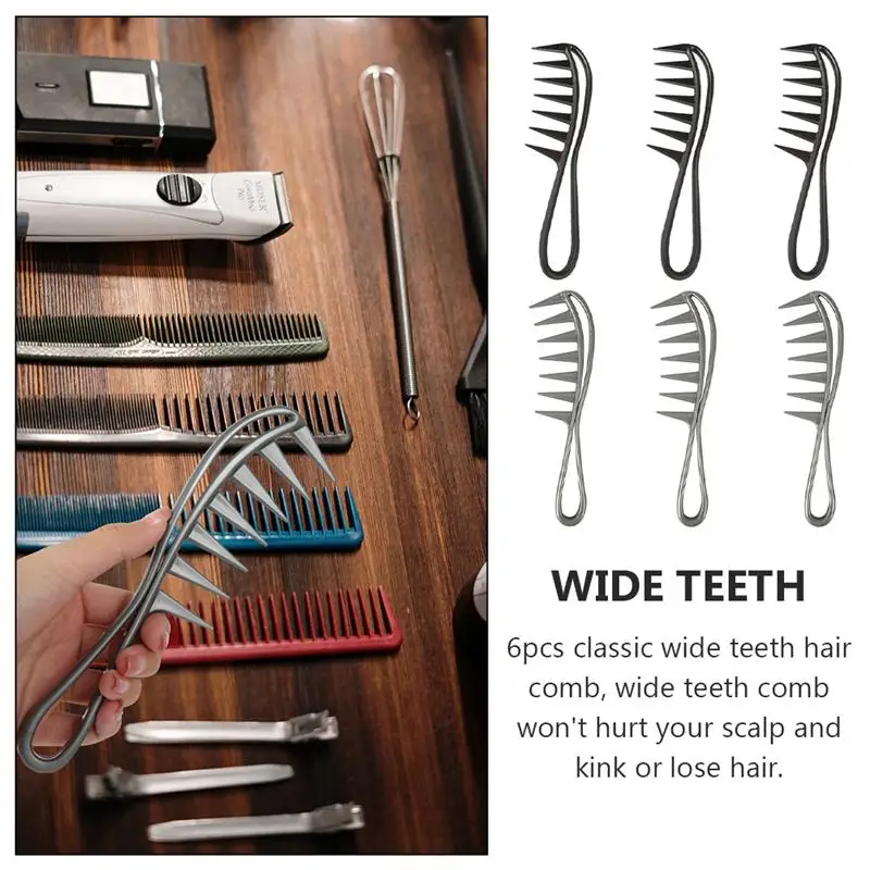 

6pcs Barber Hair Salon Detangling Comb Hairdressing Comb Hair Brush Curly Hair Comb
