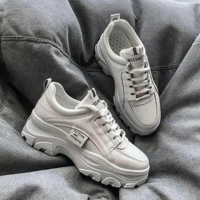 

2021 plus size spring and autumn casual simple dad casual all-match thick-soled sneakers flat shoes