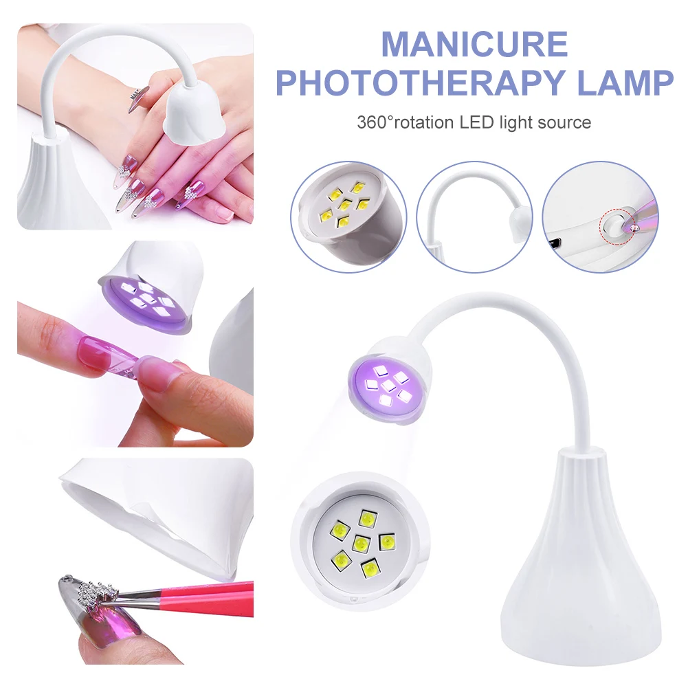 Мини-лампа для ногтей аккумуляторная УФ/Светодиодная лампа быстросохнущий клей