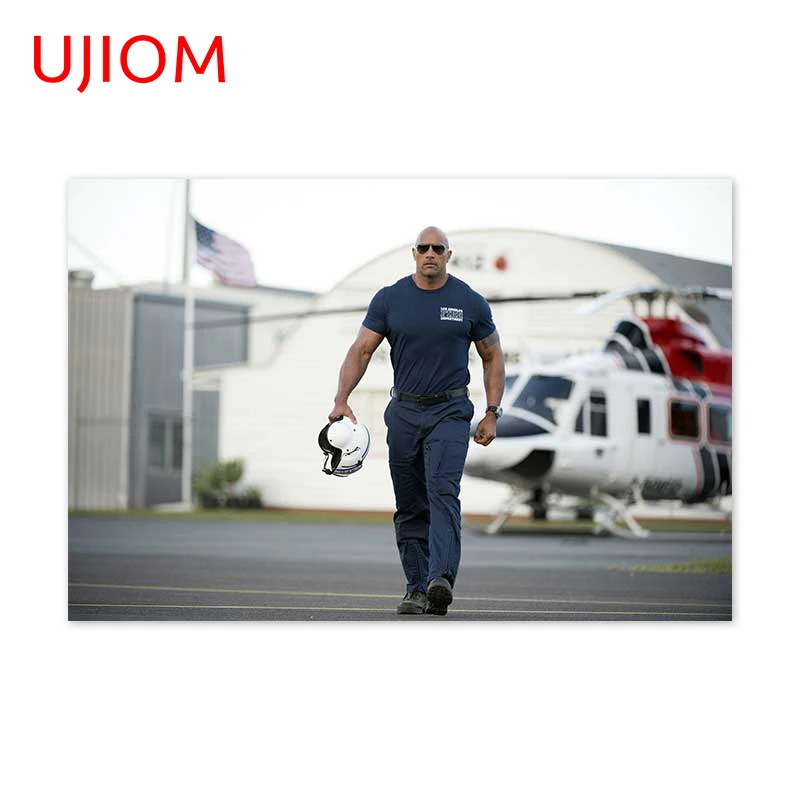 UJIOM for Dwayne Johnson Wall Stickers Poster Window Glass Handsome Decals Bedroom Waterproof Living Room Decoration Accessories