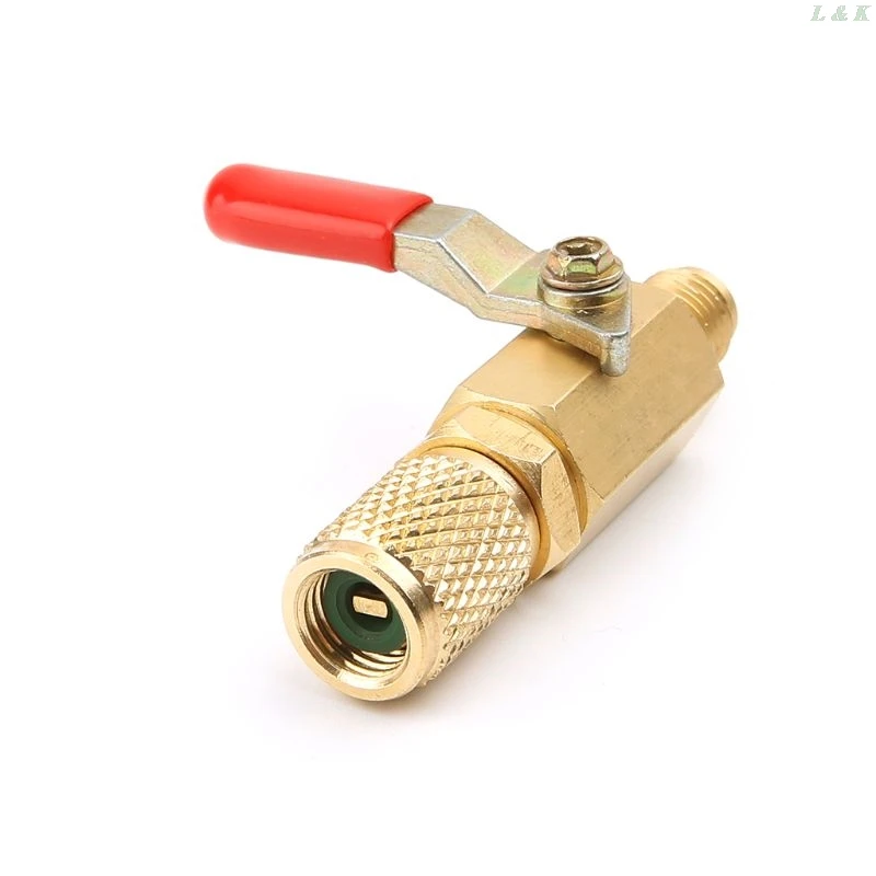 

R134A Shut Ball Valve Air Condition Refrigeration Tools 1/4" For A/C HVAC Charging Hoses
