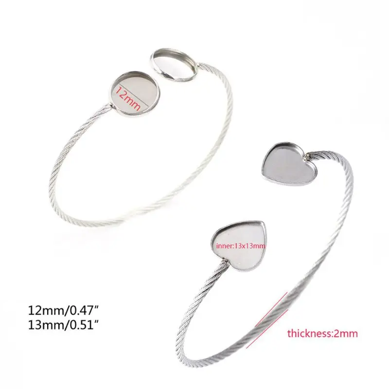 Нержавеющая сталь круглое сердце из кабошона пустое обрамление для ювелирных