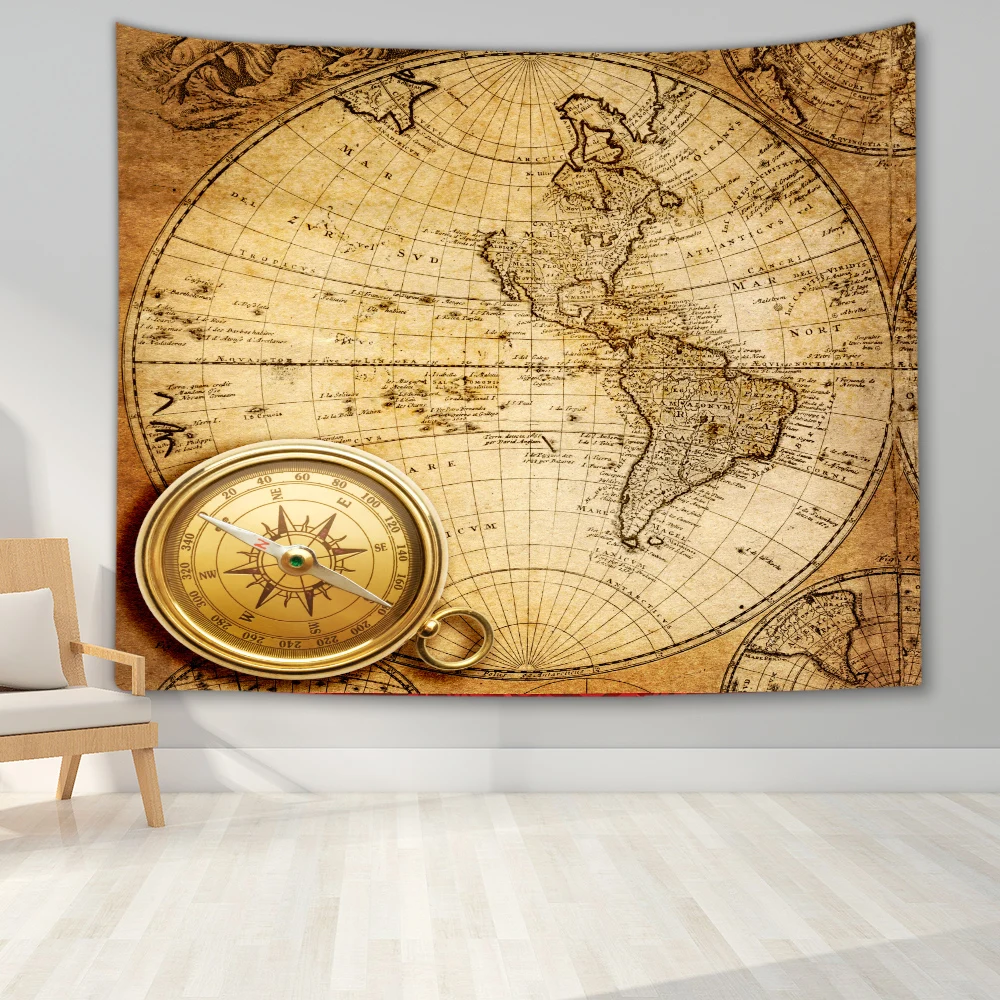 Гобелен с картой мира абстрактная карта для спальни настенный гобелен