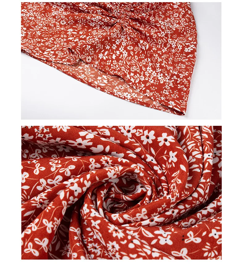 Летнее шифоновое женское платье красного цвета элегантное винтажное с v образным