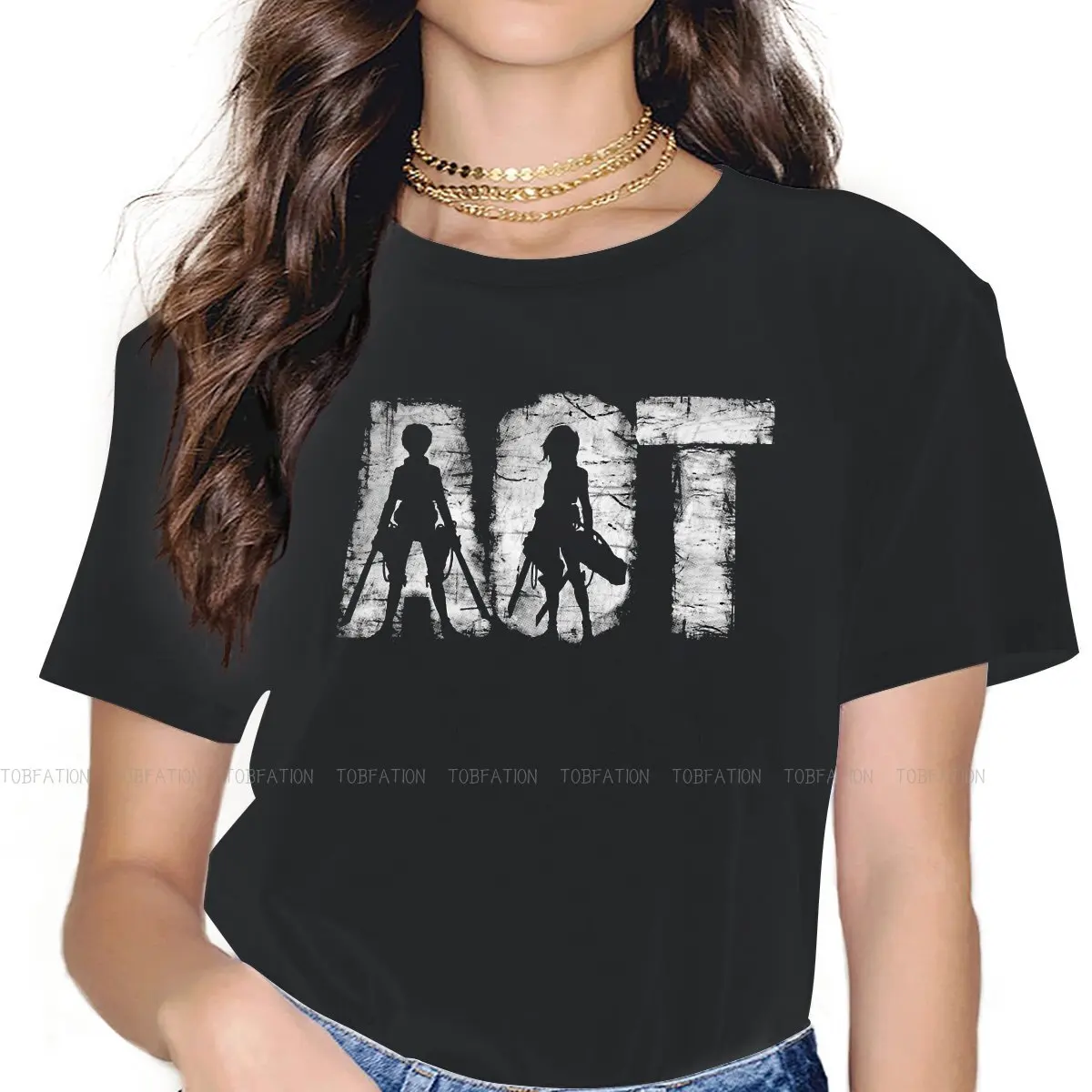 

Killers Fashion TShirts Attack on Titan Blood Fantasy Anime Girl Graphic 4XL T Shirt Round Neck Big Size