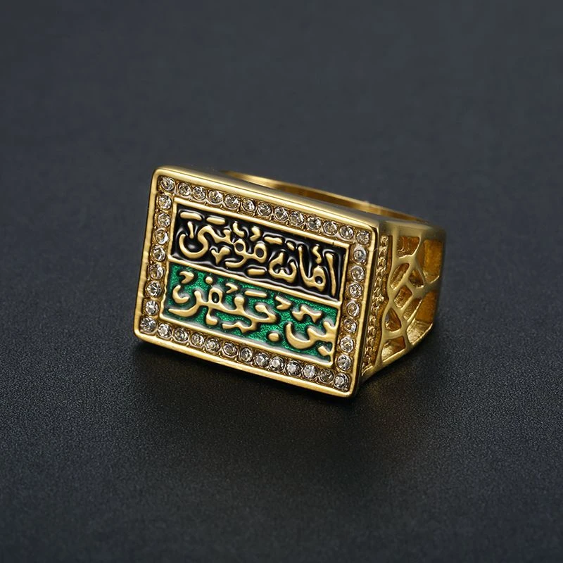 

Steampunk Style Islamism Letter Rings for Couples Women Men Vintage 316l Stainless Steel Wedding Bands Lovers Anniversary Gift