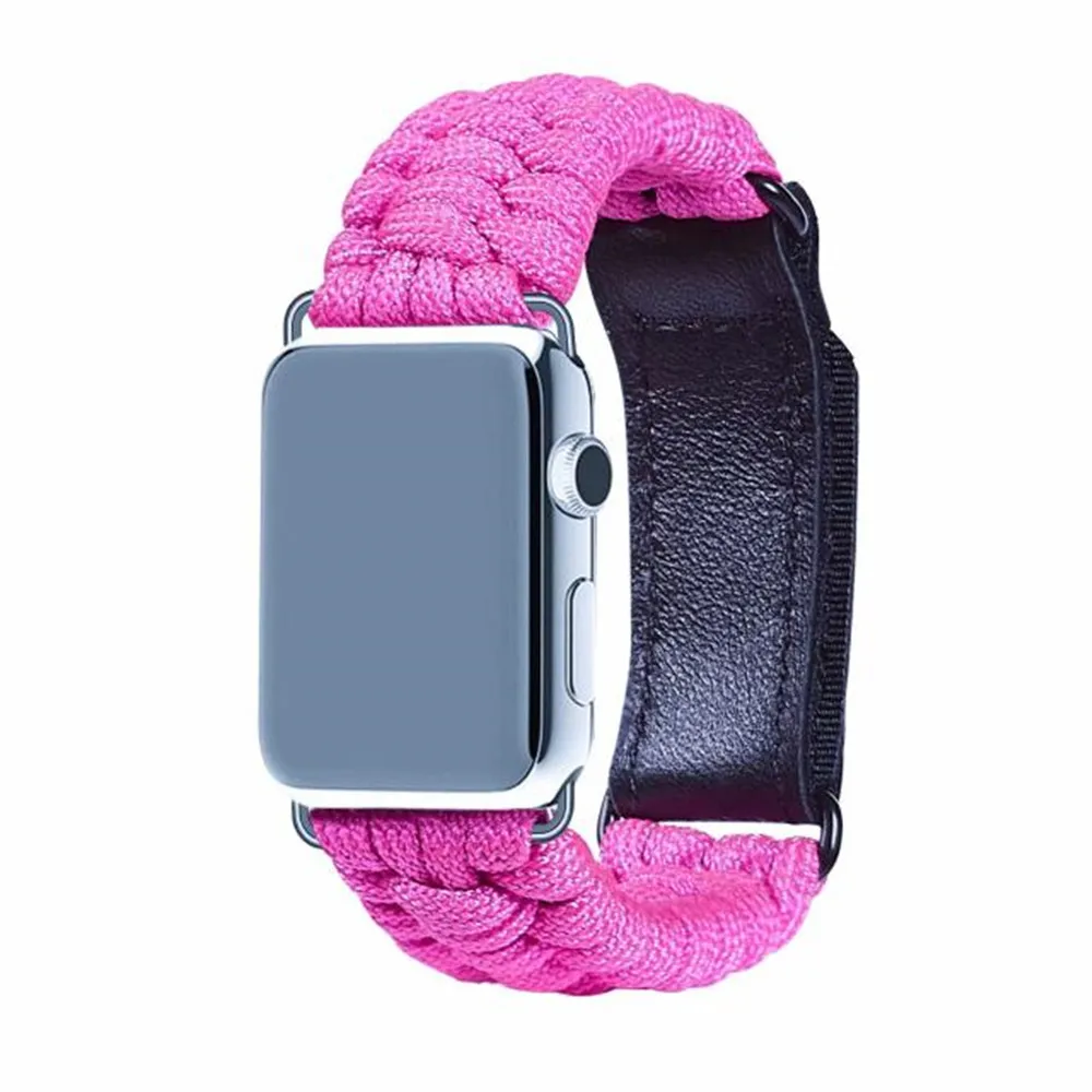 Спортивный тканый браслет из нейлоновой веревки для Apple Watch 38 мм 42 мм 40 мм 44 мм для iWatch 5 4 3 2 1