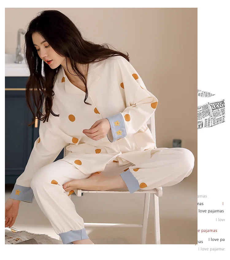 

Пижама женская с длинным рукавом, для весны, осени и зимы