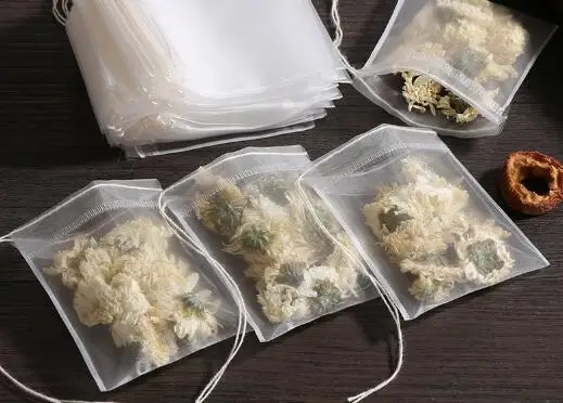 50 шт./лот пустые чайные пакетики нейлоновый материал с ниткой фильтрующий