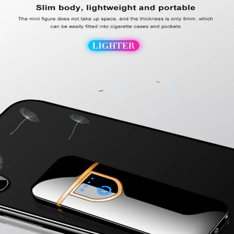 2020 электрическая зажигалка с двойной дугой перезаряжаемая от USB ветрозащитная