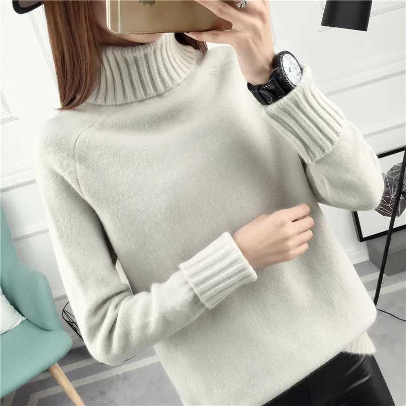 14 colors 2019 Autumn winter Sweater Women Knitted Turtleneck Casual Soft Fashion Slim Femme Elasticity Pullovers NS9097 | Женская