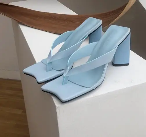 

2021 summer new women's shoes herringbone clip toe high heel clip foot sandals net red sandals women's shoes