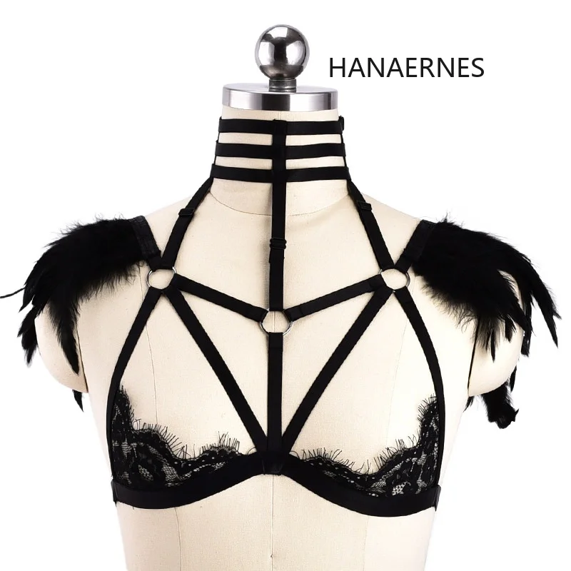 

HANAERNES женские Harajuku Подвязки эластичное боди упряжь бра Бандаж Нижнее белье Сексуальная одежда в готическом стиле белье, женское нижнее
