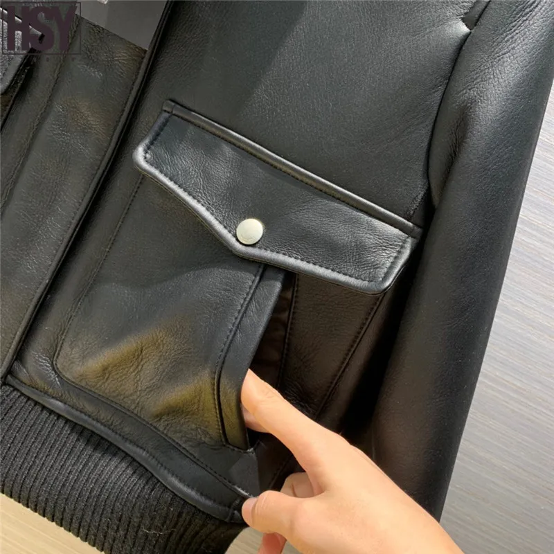 【HSY】2019 Осень Зима Новое Женское пальто темперамент лацкан Турция овчина мех