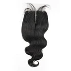 Объемная волнистая кружевная застежка 4x1 средняя часть кружевная застежка T часть 12-20 дюймов перуанские человеческие волосы волнистые волосы Remy Beauhair