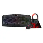Игровая клавиатура и мышь Redragon S101BA для ПК, комбинация проводной светодиодной RGB подсветки, с мультимедийными клавишами, наручной мышью 3200 DPI для