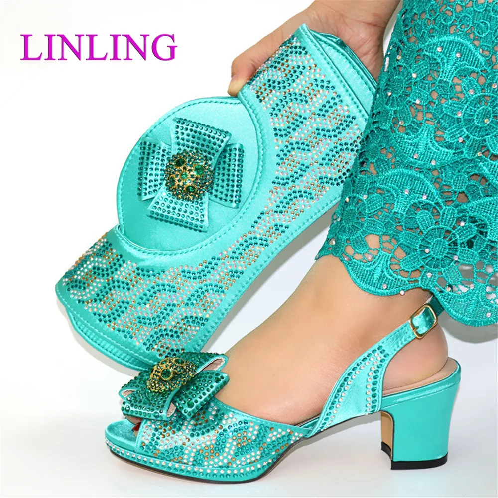 

New Italian Shoes with Matching Bags for Wedding Italy Italy High Heels Women Wedding Shoes Nigerian Style Shoes and Bags Set