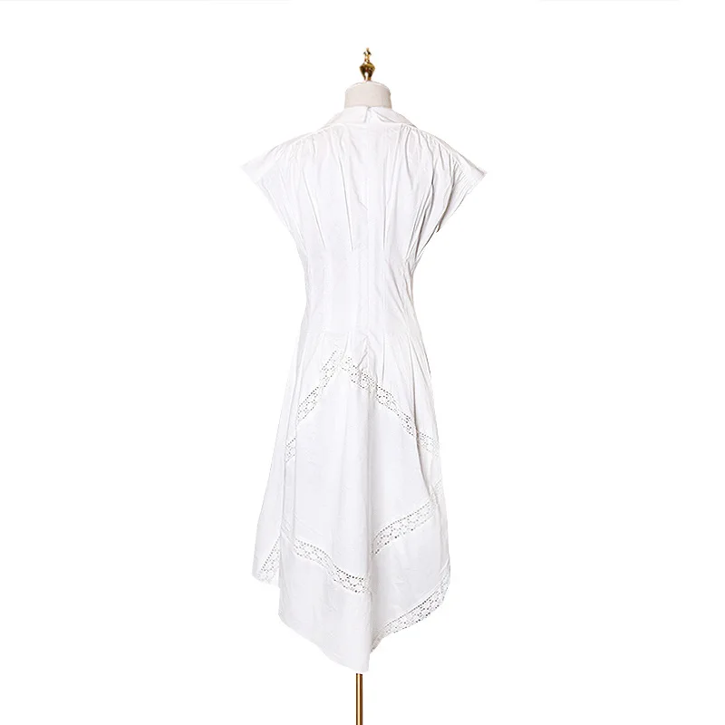 

Lapel Asymmetrical Waist Slim Split Dress